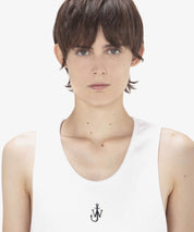JW ANDERSON Weißes Tanktop mit kleiner Logostickerei