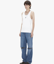 JW ANDERSON Weißes Tanktop mit kleiner Logostickerei
