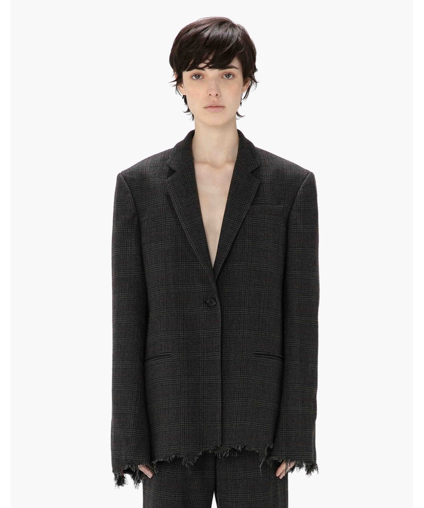JW ANDERSON Karierter Blazer mit distressed Kanten 