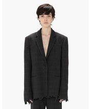JW ANDERSON Karierter Blazer mit distressed Kanten 