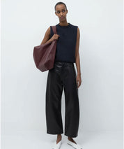 KASSL Editions Schwarze, oil gecoatete Ballontrouser