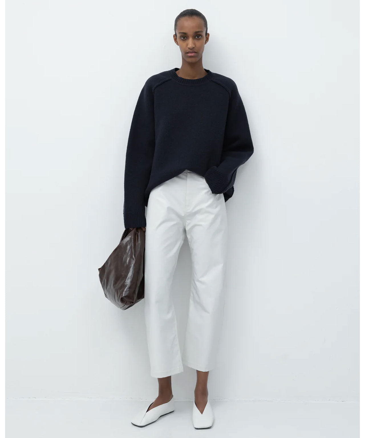 KASSL Editions Weiße, oil gecoatete Ballontrouser