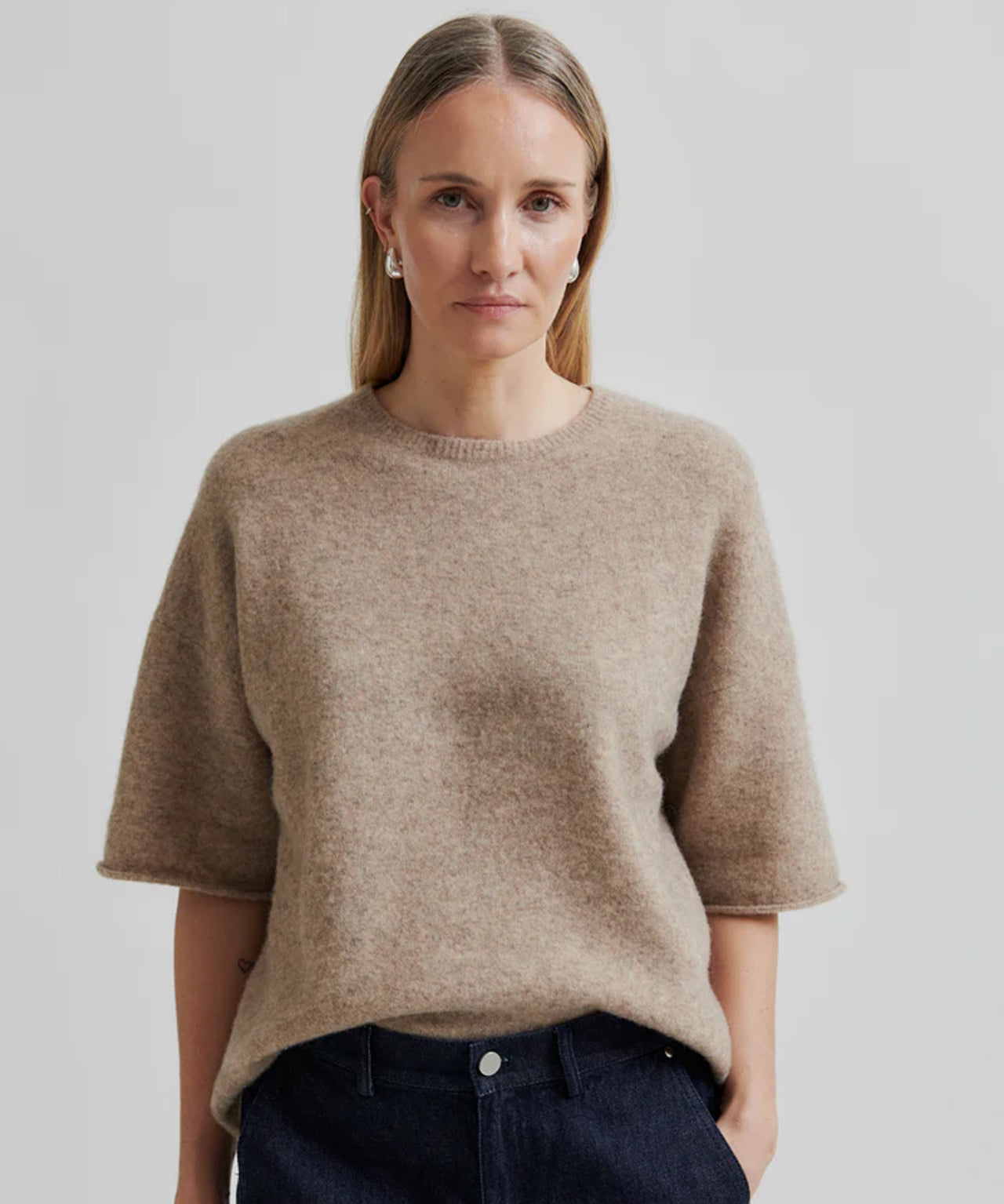 second-female-selena-o-knit-strick-shirt-beige-meliert-stylealbum