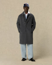 DRÔLE DE MONSIEUR Grauer Pinstripe Wollmantel