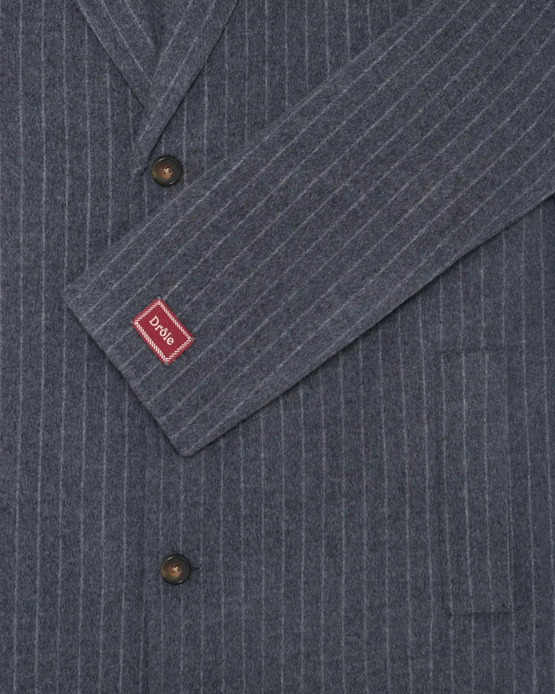 DRÔLE DE MONSIEUR Grauer Pinstripe Wollmantel
