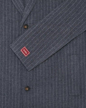 DRÔLE DE MONSIEUR Grauer Pinstripe Wollmantel