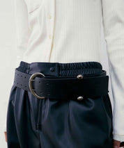 LOW CLASSIC Schwarzer, breiter Ledergürtel