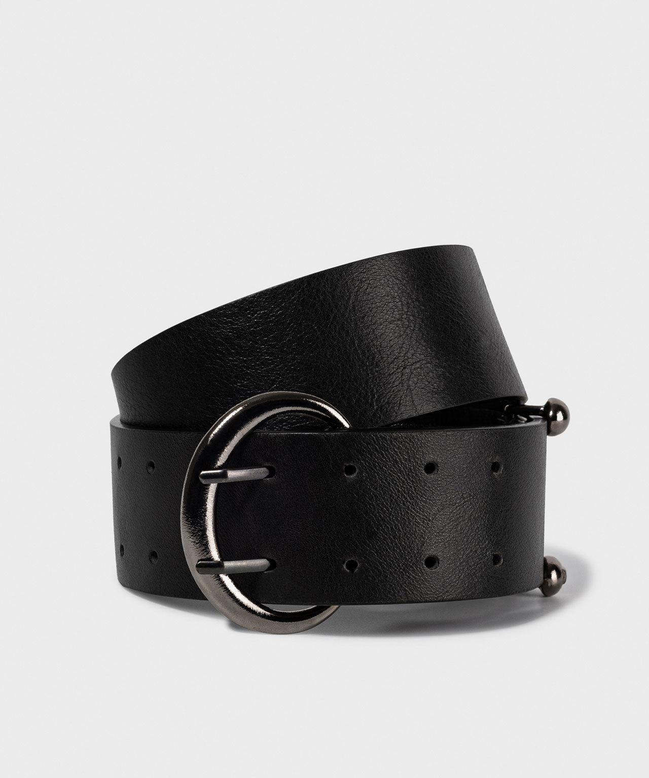 LOW CLASSIC Schwarzer, breiter Ledergürtel