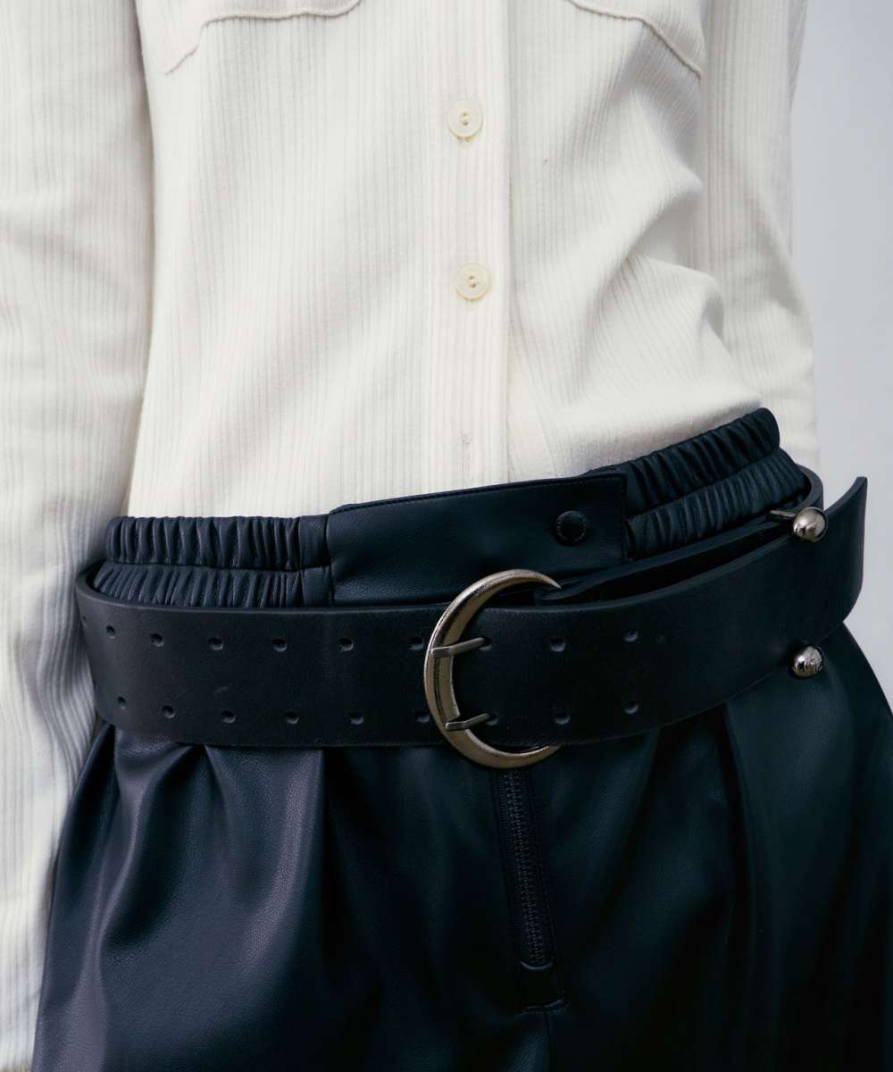 LOW CLASSIC Schwarzer, breiter Ledergürtel