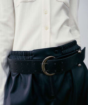 LOW CLASSIC Schwarzer, breiter Ledergürtel