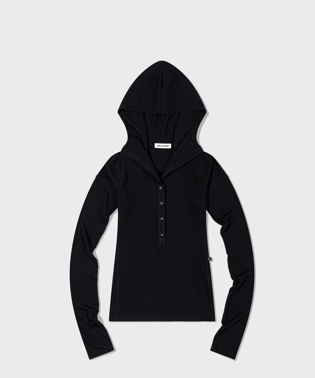 LOW CLASSIC Ripp-Longsleeve mit Kapuze