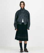 LOW CLASSIC Graue Kunstlederjacke