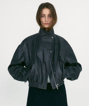 LOW CLASSIC Graue Kunstlederjacke