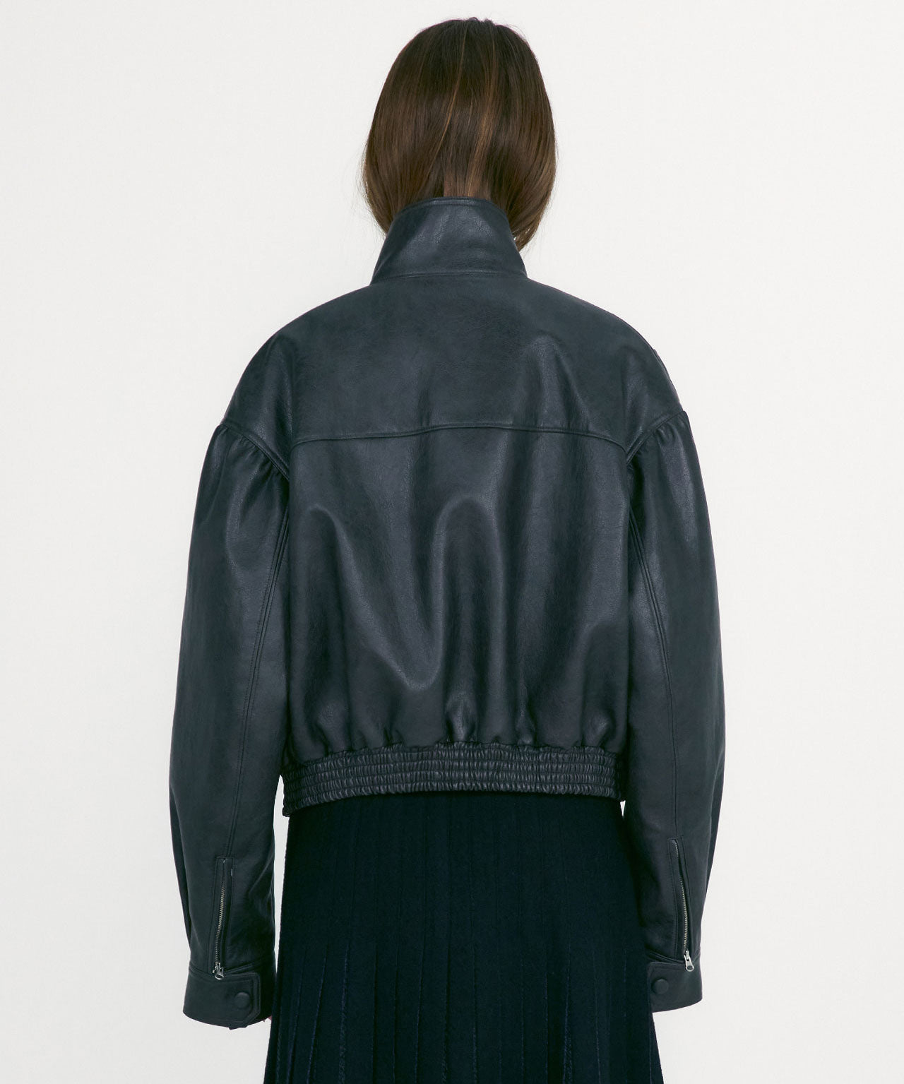 LOW CLASSIC Graue Kunstlederjacke