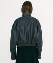 LOW CLASSIC Graue Kunstlederjacke