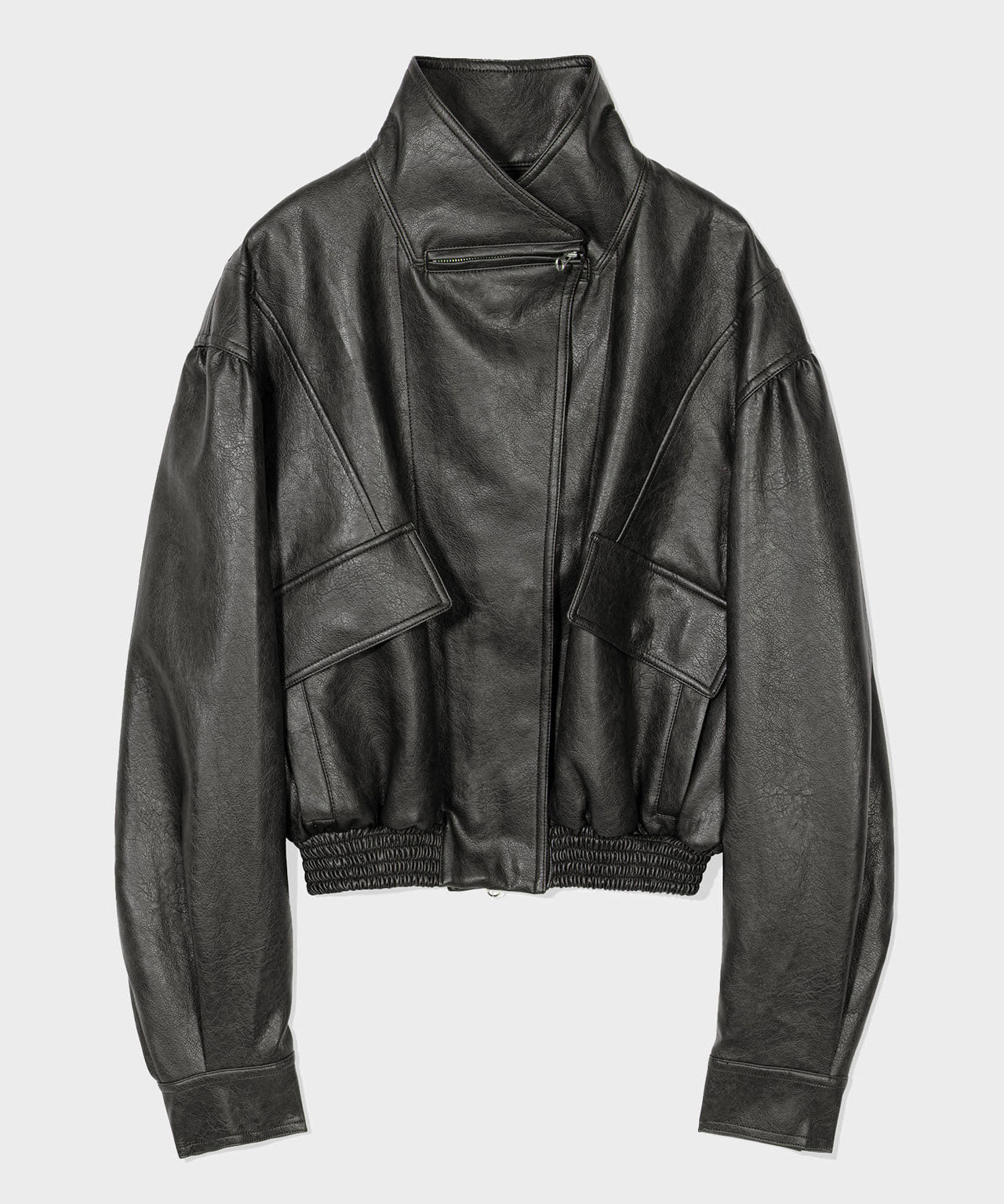 LOW CLASSIC Graue Kunstlederjacke