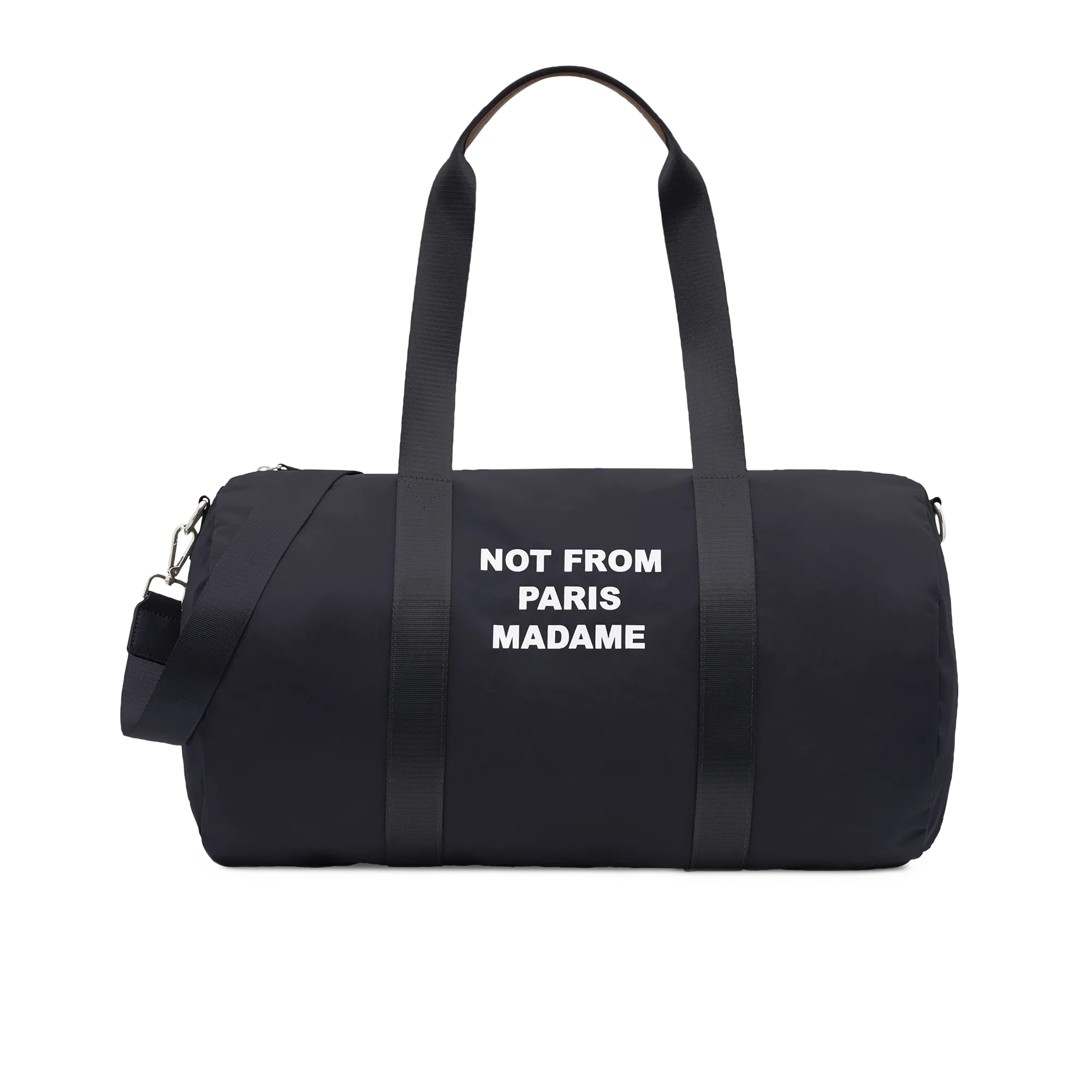 Drôle de Monsieur Schwarze Gymbag aus Nylon – Frontansicht