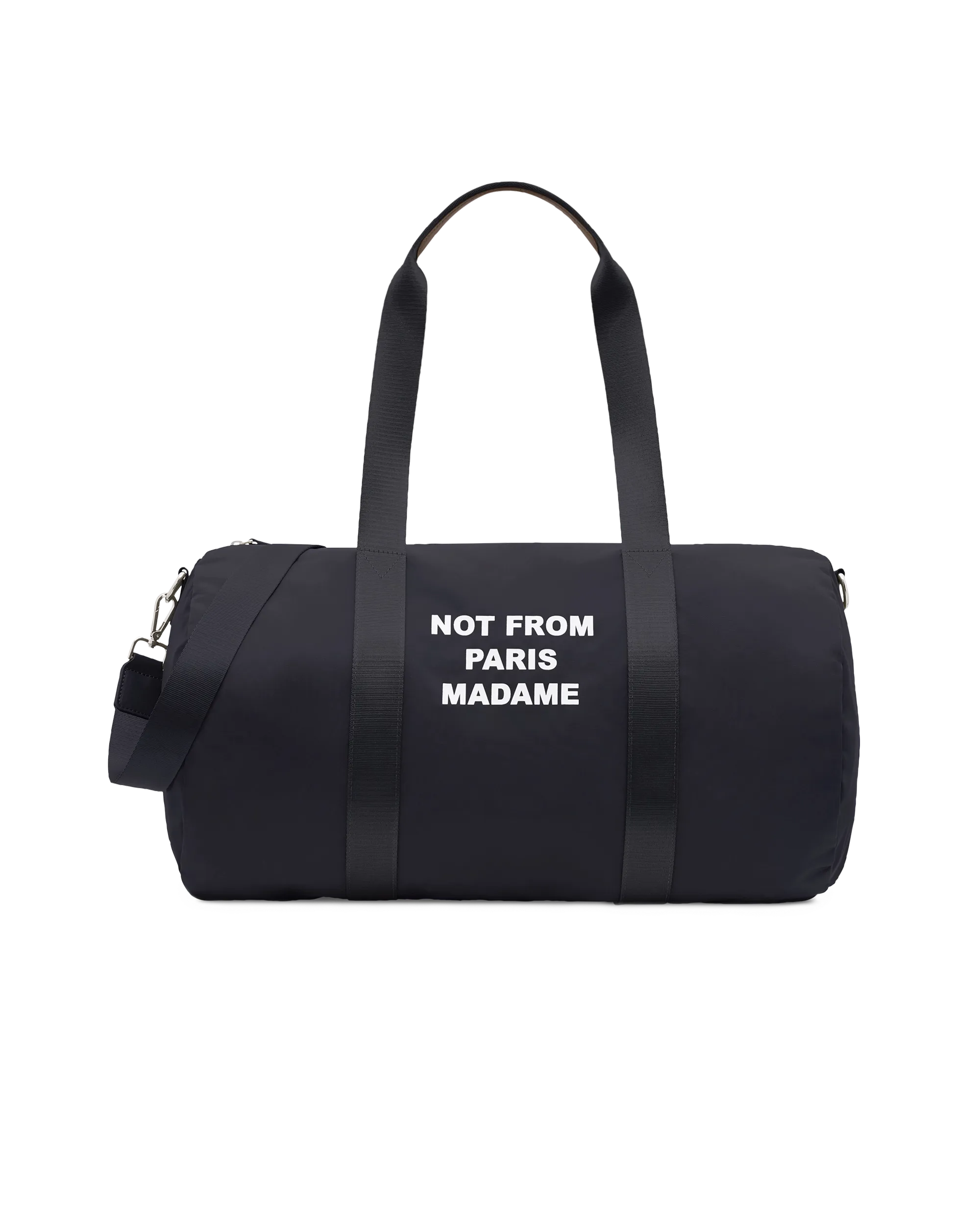 Drôle de Monsieur Schwarze Gymbag aus Nylon – Frontansicht