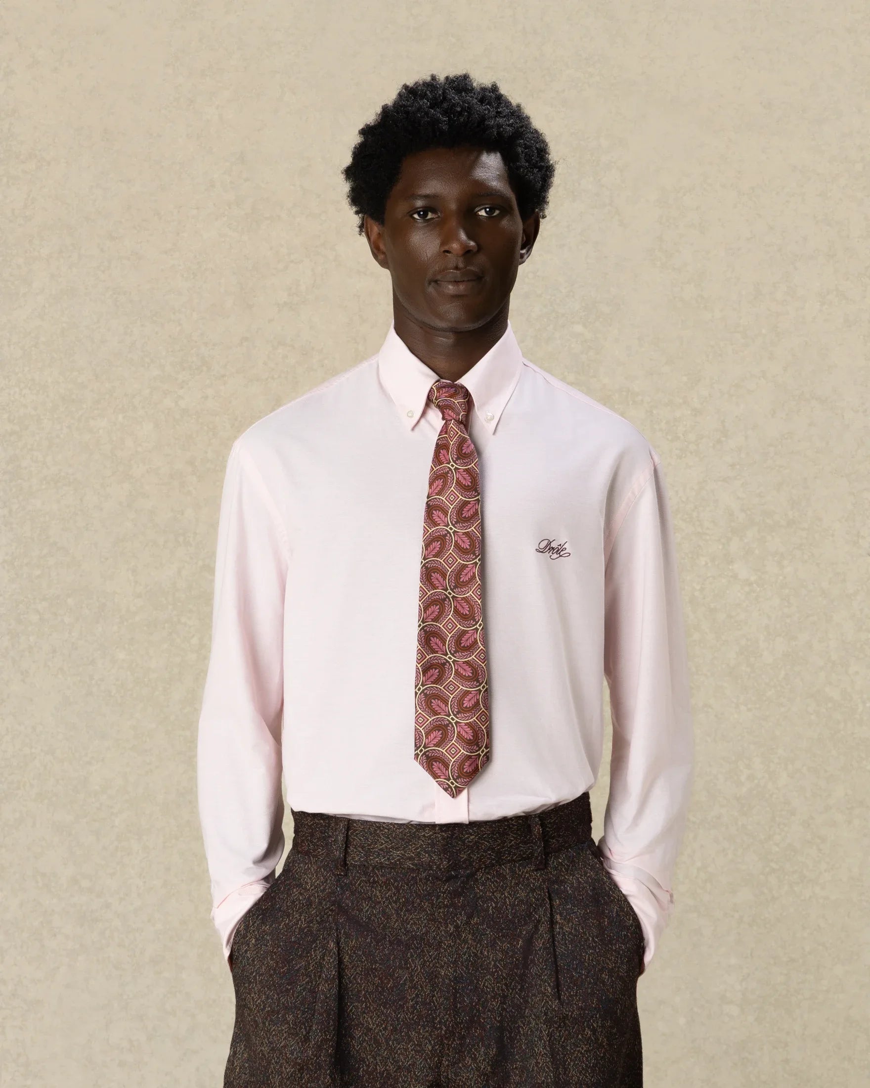 Drôle De Monsieur Rosa Hemd mit Stickerei – Ansicht 2