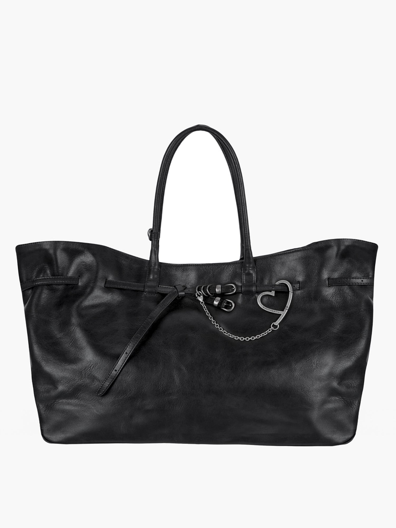 MARGESHERWOOD Big Grandma XL aus Glattleder, Schwarz