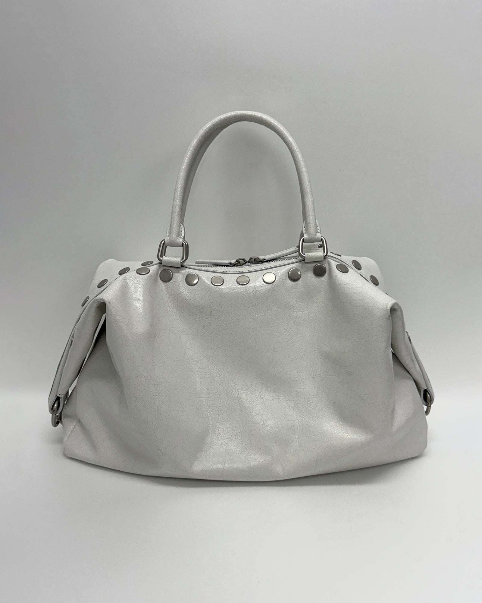 MARGESHERWOOD Weiße, studded Ledertasche