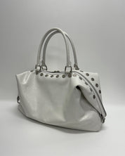 MARGESHERWOOD Weiße, studded Ledertasche