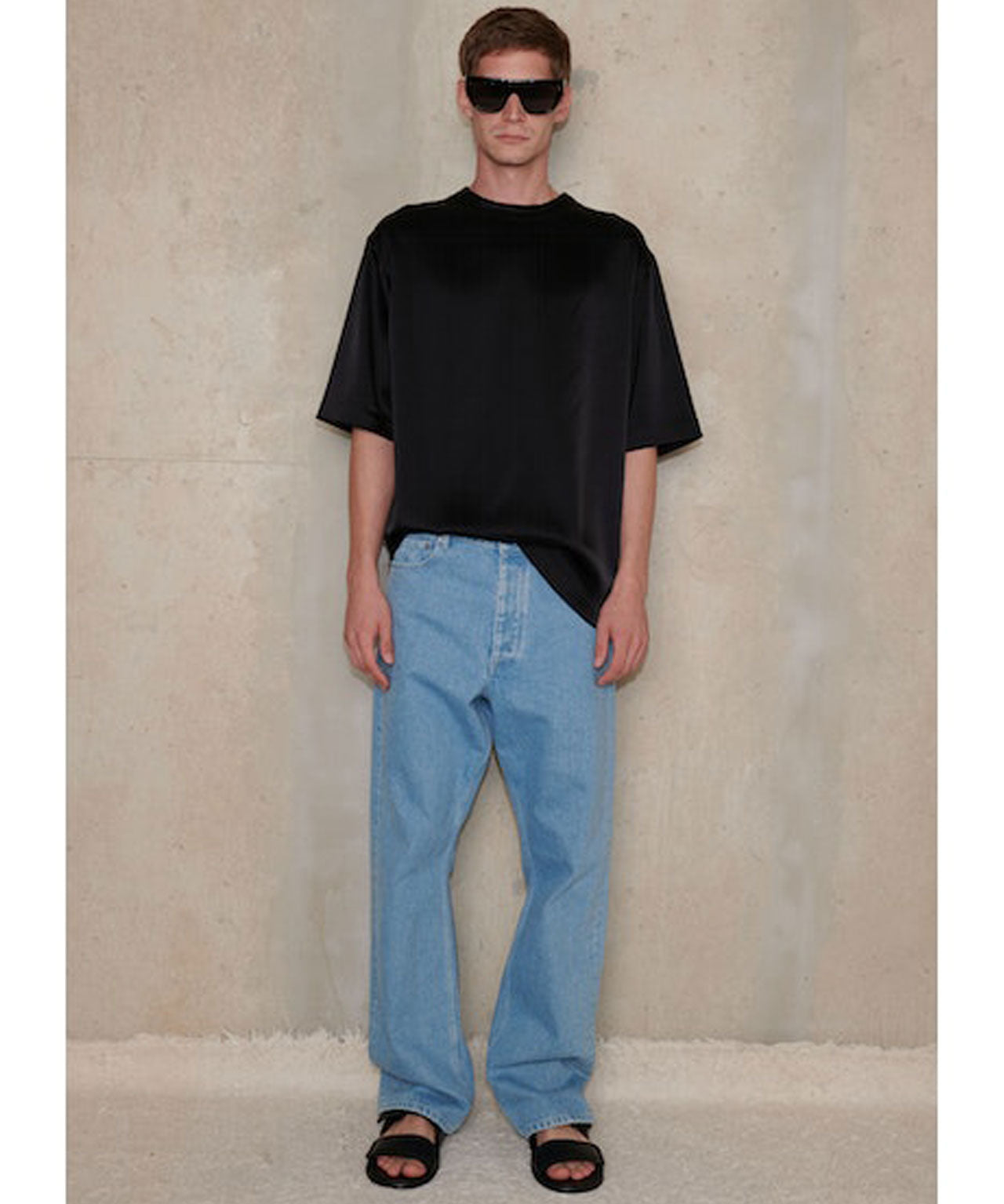 NANUSHKA Schwarzes T-Shirt aus Satin, unisex