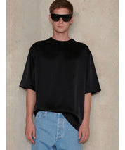 NANUSHKA Schwarzes T-Shirt aus Satin, unisex