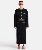 NANUSHKA Schwarze Bouclè-Tweed Jacke