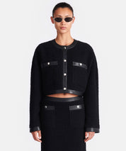 NANUSHKA Schwarze Bouclè-Tweed Jacke