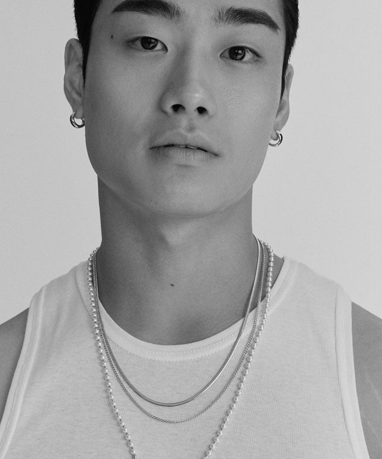 NUMBERING Layerkette mit 2 verschiedenen Gliederketten, Gold/Silber, medium