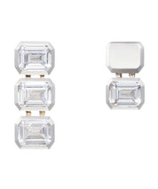 NUMBERING Asymmetrische silberne Ohrringe