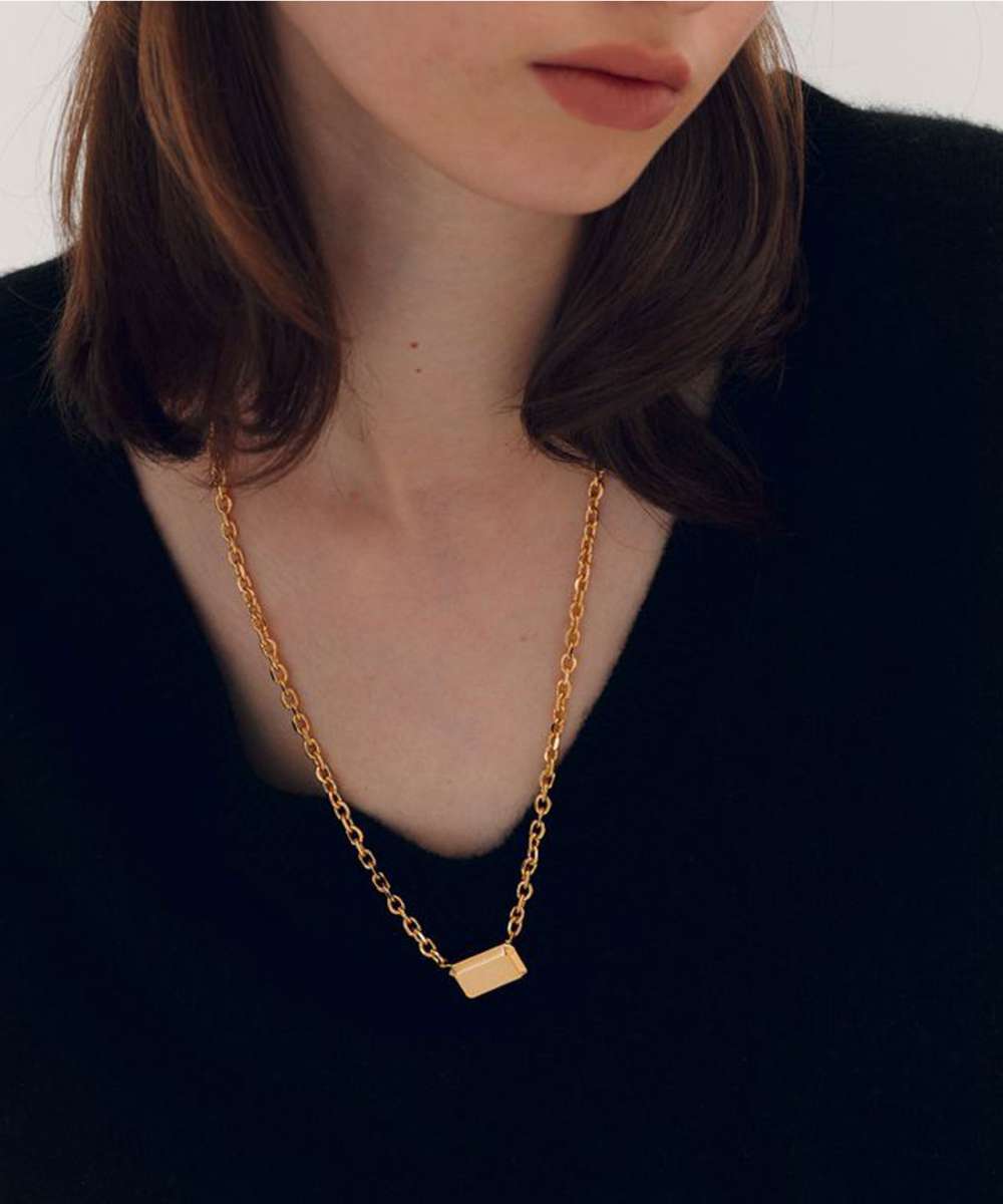 NUMBERING Gliederkette mit Anhänger, goldfarben