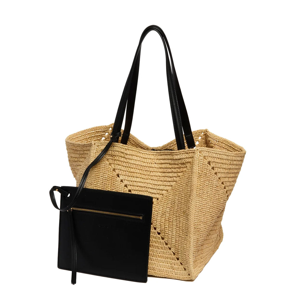 NANUSHKA Origami Raffia Tote Bag
