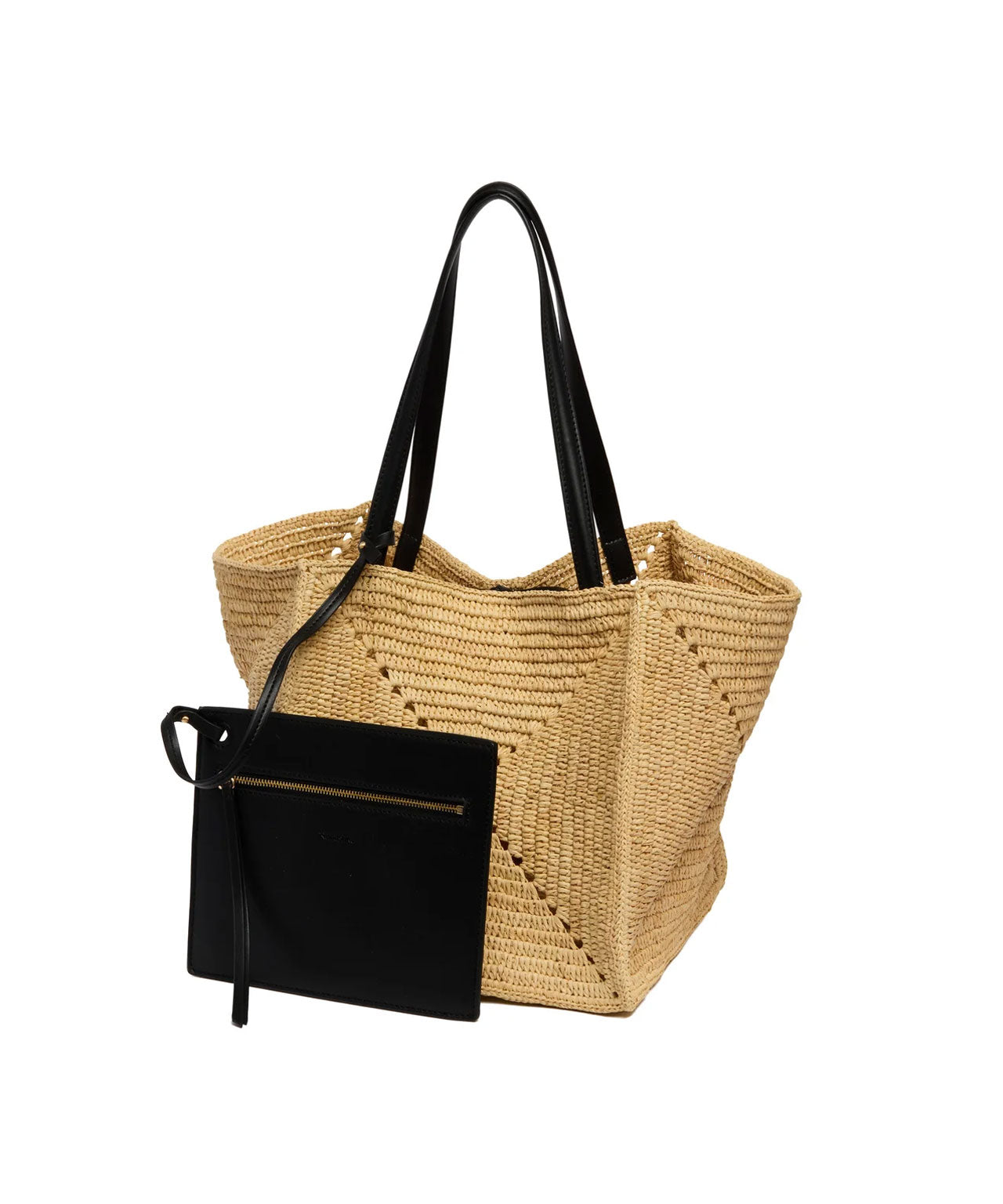 NANUSHKA Origami Raffia Tote Bag