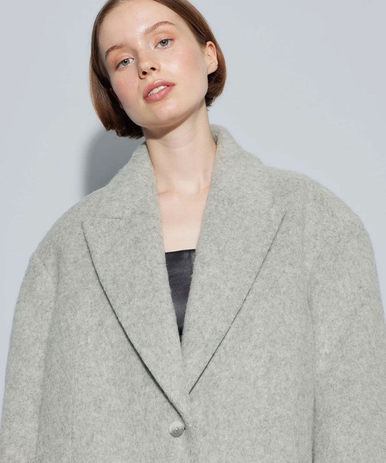 Grauer, oversized Wollblazer