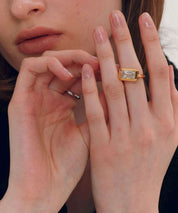 NUMBERING Ring mit rechteckigem Stein