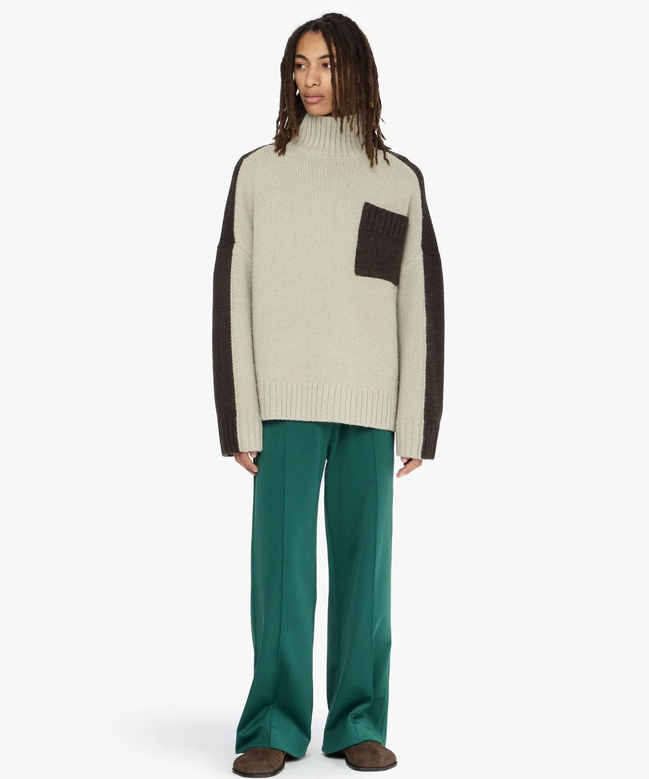 JW ANDERSON Zweifarbiger Strickpullover