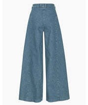 REMAIN Weite Denimhose mit Falten