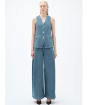 REMAIN Weite Denimhose mit Falten