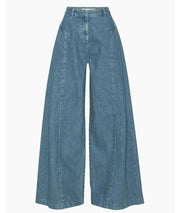 REMAIN Weite Denimhose mit Falten