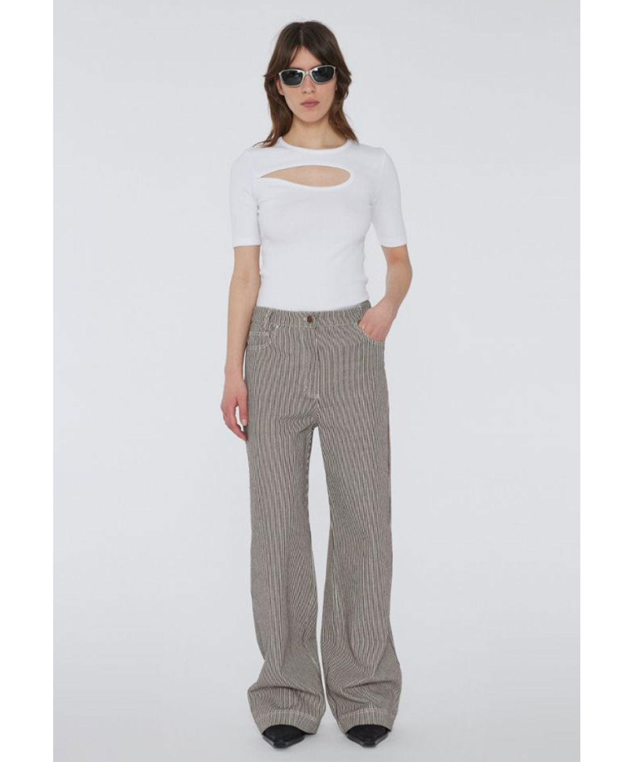 REMAIN Leicht ausgestellte Twillhose mit Webstreifen