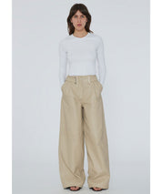 REMAIN Lederhose mit großen Metallösen und Gürtel