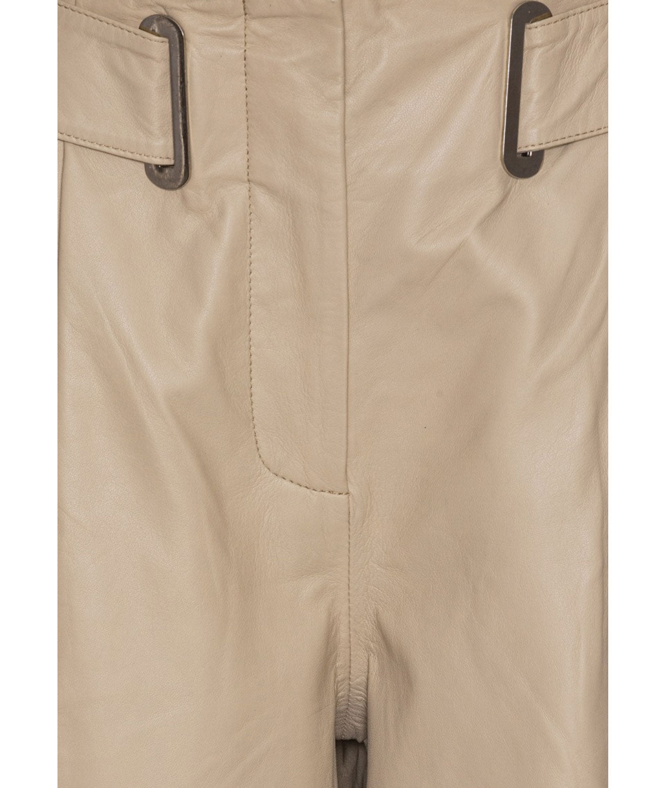 REMAIN Lederhose mit großen Metallösen und Gürtel