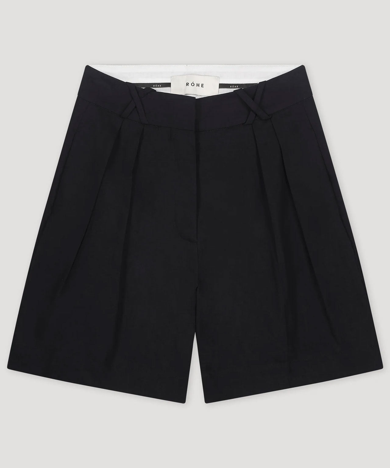 RÓHE Schwarze Shorts aus Leinengemisch