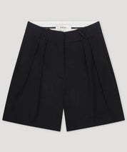 RÓHE Schwarze Shorts aus Leinengemisch