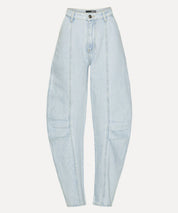 ROTATE Hellblaue Jeans mit gefittetem Bein