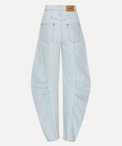 ROTATE Hellblaue Jeans mit gefittetem Bein