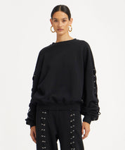 ROTATE Schwarzer Lacing Crewneck