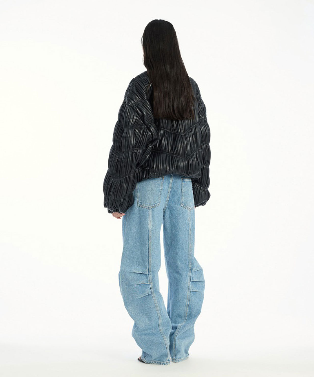 ROTATE Pleated Bomberjacke, schwarz